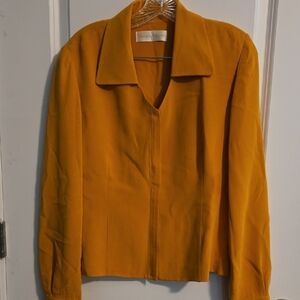 Dana Buchman Yellow Gold Blazer Classic Tailored Design